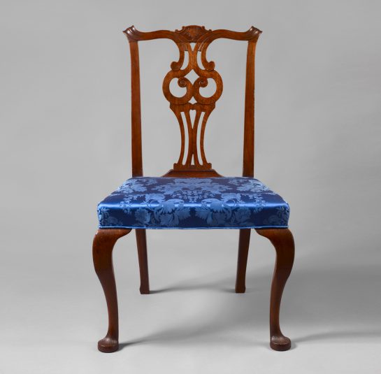 Pair of Transitional Chippendale Carved Side Chairs